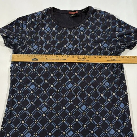 Scotch & Soda Men's Cotton Jersey Crew Neck Geometric Blue AOP Printed T-Shirt L - Picture 7 of 12